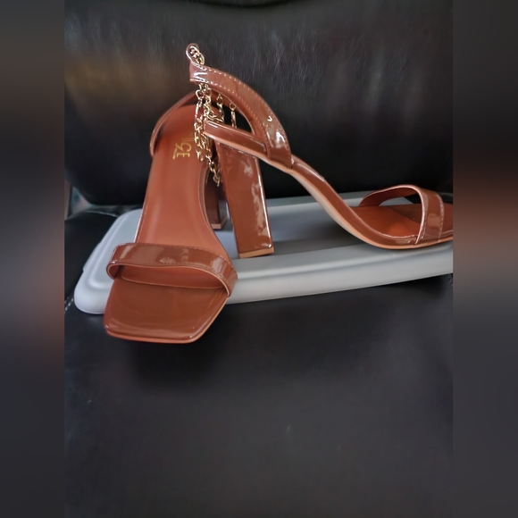 Rouge! Shoes - *NWOT** Rogue Trending Lock Chain Ankle strap High Heel Sandals